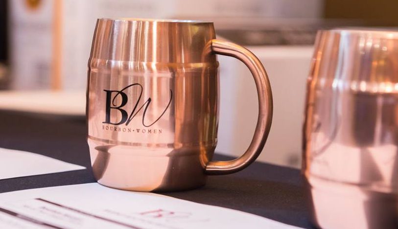 Bourbon Women: copper cup with BW on it